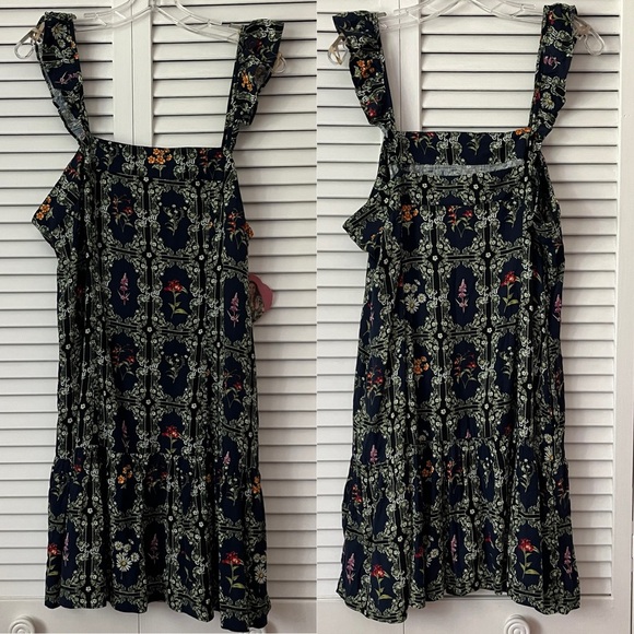 Agua bendita x Target sleeveless dress tile floral flutter mini, size XL, NWT - Picture 2 of 10